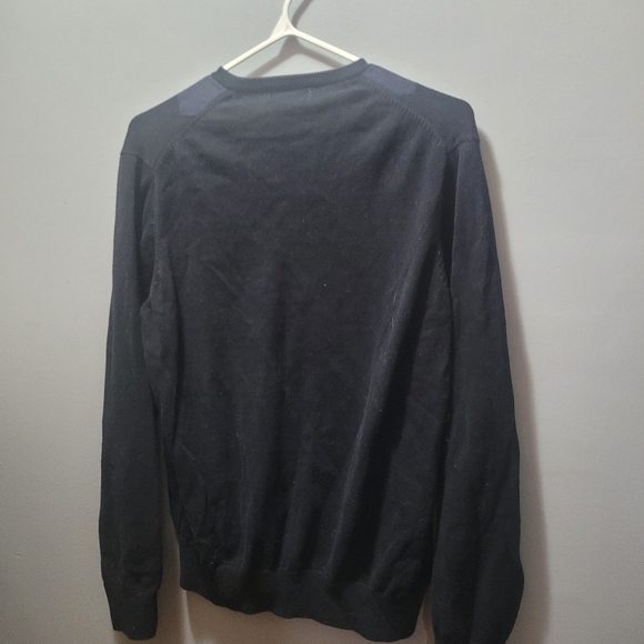 Van Heusen Black and Blue Argyle V Neck Sweater M - Picture 3 of 3